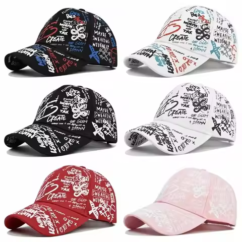 Printing Graffiti Baseball Cap Hip Hop Personality Hip Hop Baseball Cap Casual Hats Cotton Personali