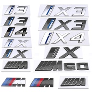 New BMW I3 iX3 car badge with I4 letter badge modified black IX4 rear badge IX M60 car sticker side 