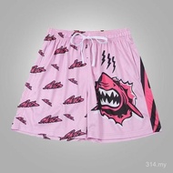 American Printed Sports Shorts Summer New Style Quarter Shark Pants Contrast Color Knitted Loose Tre