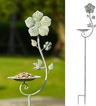 59" H Metal Flower Shape Bird Feeder,Vintage Freestanding Bird Feeder, Feeder Tray for Outdoors Bird