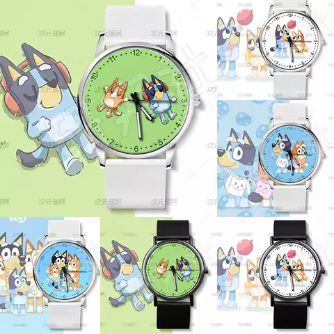 Bluey Bingo Children's Electronic Watch Anime Boys Girls Outdoor Travel Waterproof Small Square Elec