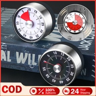 Stainless Steel Visual Timer Mechanical Kitchen Timer Sounding 60-Minute Mechanical Timer Manual Dig