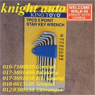 King Toyo KT-5P-7 7 Pcs 5 Point Star Key Wrench ID32509