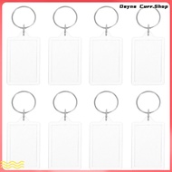16 Pcs Blank Picture Keyrings Blanks Photo Keychain 5.2X3.4X0.5CM Transparent nduni