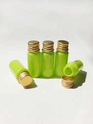 100入組,10ml塑料鋁蓋瓶,適用於護膚品、洗髮水、化妝水、乳液樣品包裝,方便攜帶的透明旅行瓶,顏色為綠色