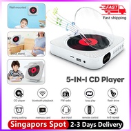 CD Player Bluetooth Speaker Stereo LED Screen Wall Mountable Portable CD Music Player with IR Control FM Radio