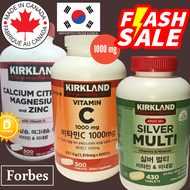 Kirkland Signature Vitamin C Silver Multi Vitamin &amp; Mineral Calcium Magnesium Zinc Tablets 1000 mg Vitamin C