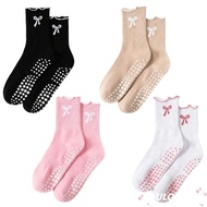 AULORA3N Pilates Socks, Breathable Cotton Yoga Socks, Trendy Sweat-absorbent Non-Slip Grip Casual Fl