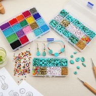 Alphabet Bead Set for DIY Vintage Bracelets with Imitation Turquoise Accent Set Manik Abjad untuk Ge