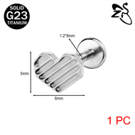 1PC 16G G23 titan Khuyên môi lá hình trái tim tình yêu labret khuyên 6/8mm những chiếc khuyên tai ti
