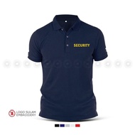 Polo T-Shirt Sulam Security Logo Emas Gold Baju Lelaki Uniform Office Cotton Embroider Fashion Baju 