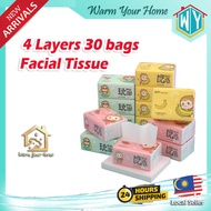 Botare Cartoon Series Soft Facial Tissue (1carton/30packs) 4ply Tisu Baby Care Facial Tisu Soft Tissue 70 pulls