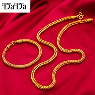 emas 916 original malaysia gold mens necklace bracelet set snake bone foxtail chain mens wedding jew
