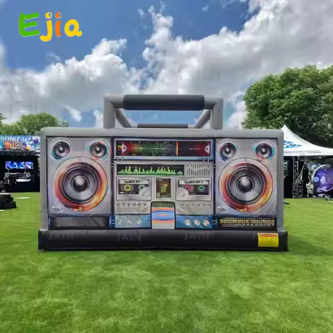 17FT Kids & Adults Inflatable Boom Box Bounce House - Moon Walk Jumping Disco Dance Bouncy Castle fo