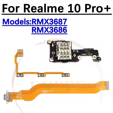 SIM Card Reader Board With Mic For Realme 10 Pro+ Plus 10Pro+ RMX3687 RMX3686 On/Off Power Volume Ch