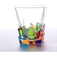Colorful Drinking Glasses, Hand Painted Colored Water Glasses, Multicolor Water Glasse,Whiskey Wineg