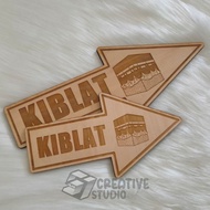 Wooden Kiblat Signage Kiblat Signage Signage Kayu Penunjuk Kiblat