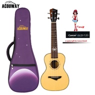 Acouway Ukulele Concert ukelele with Cancer feature solid spruce top rosewood side and back