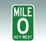 RDW Mile Marker 0 Sticker - Die Cut - Decal Key west Zero US1 HWY 1 Highway 3.71" x 6.00"