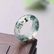 Natural Aquatic plants agate ring jade ring floating flower Agate Ring