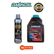 Combo DashOil Ester E1300+ 1.2 Liter Semi 4T 10w40 Minyak Hitam & Premuim Engine Flush 200ml Dash Oi