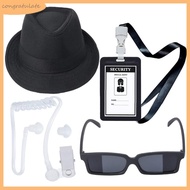CONG Secret Service Costume Cosplay Set Security Earpiece Earplugs Necktie Sunglasses