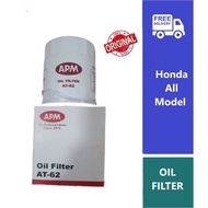 APM Oil Filter 0986AF0349 for Honda City , Jazz , Civic , CRV , HRV , Accord , BRV