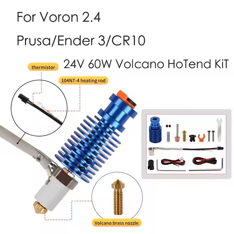 Volcano Hotend E3D V6 24V 60W Hotend Ceramic Heater Print Head 3D Printer Accessories for Voron 2.4 