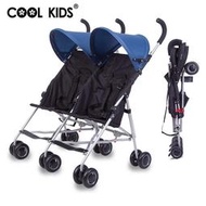 【現貨】日本COOLKIDS嬰兒雙人推車超輕便攜傘車折疊二胎兒童雙胞胎手推車_水木甄選