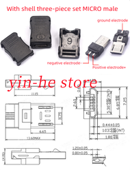 【Versatile】 Five sets USB female male connector square port connector socket connector three piece s