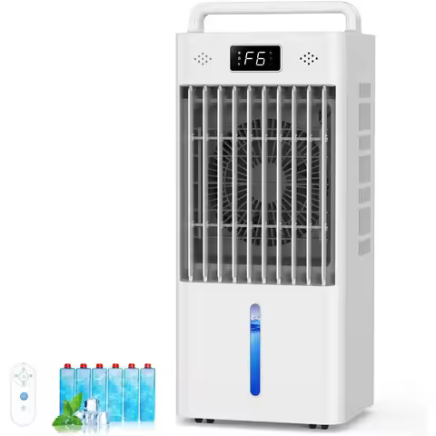 Evaporative air cooler, 6 speeds and 3 modes, 3-gallon water tank for cooling, 16 feet per second re