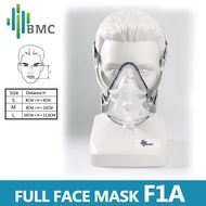 Masker Full Face F1A BMC พร้อมคลิปหมวกสำหรับ CPAP Auto เครื่อง CPAP BiPAP ป้องกันอาการนอนกรนการบำบัดด้วยการนอนหลับเหมาะกับหลอด22มม.