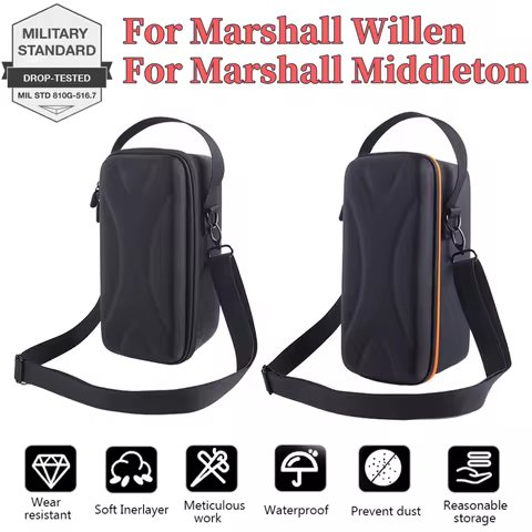 Hard EVA Speaker Carrying Case Adjustable Shoulder Straps Audio Box Bag Power Cord Accessory Anti-dr