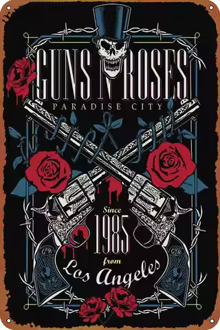 Guns N Roses Guns N Roses Metal Tin Sign Poster Vintage Art Wall Decor 12 x 8 inch