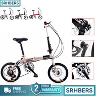 SR Foldable Bicycle Disc Brake Derailleur/Ultra Light Folding Bicycle/14/16 inch Ultra Light Bicycle
