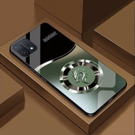 Ốp Lưng cho OPPO A16K Mặt kính cường lực cao cấp Họa tiết RỒNG VÀNG