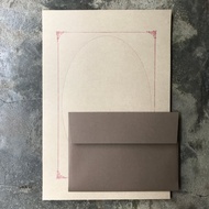 信紙組/甜蜜回憶相框/活版印刷/卡其駝色信紙/深茶色信封