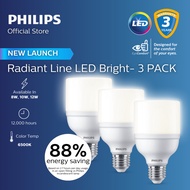 Philips Radiant Line LED Bulb – 3 Pack (Buy 2 Get 1 Free) | Extra Brightness, 88% Energy Saving, 650