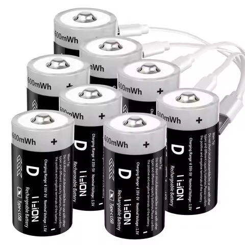1.5V 5600mWh D Size High Capacity Rechargeable Batteries LR20 Lithium-ion D-Cell Battery For Gas Coo