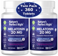 | Melatonin 20mg | 180 Quick Dissolve Tablets, 2-Pack | Natural Mixed Berry Flavor |High Potency | S