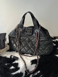 中古包 Chanel 香奈兒 大 CC 油蠟皮機場包