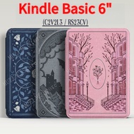 For Kindle Basic 6" 2022 2024 C2V2L3 RS23CV 12th Generation 1th Ebook Case Auto Wake Sleep Vintage B
