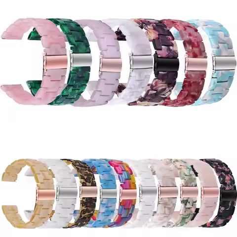 20mm Transparent Resin Strap Watch Band For Garmin Venu Vivoactive 3/Vivomove HR/Forerunner 645 245 