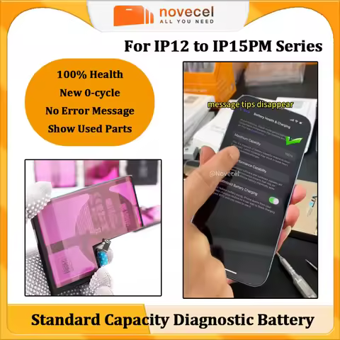 Novecel 1pc Diagnostic Battery For iPhone 12 13 14 15 Plus 16 Pro Max Standard Capacity 100% Health 