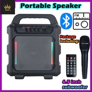 Portable Bluetooth FM Speaker with Mic Speaker Set with Microphone Karaoke Speaker Portable