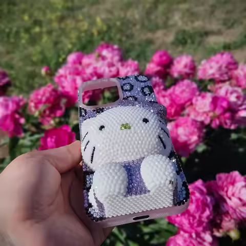 Hello Kitty Rhinestone Crystal Phone Case Chain For iPhone17 16 15 14 13 12 11Pro Max X Xs XR 7 8 Pl