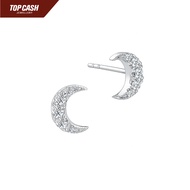 Top Cash Jewellery 10K Lab Grown Cresecent Moon Diamond Stud Earrings