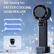F83 Cooling Mini Handheld  Fan with LED Display Stand & 100 Adjustable Speed Settings