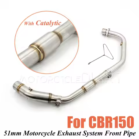 Slip-On For CBR150 CBR150R CB150R 150 CBR 51mm Motorcycle Exhaust Escape Front Moto Middle Link Pipe