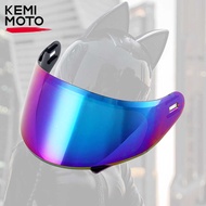 HNJ Cat Ear Motorcycle Helmet Lens Full Face Moto Helmet Visors Transparent Colorful Easy To Disass